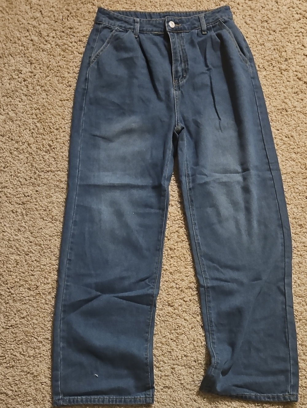Relaxed Fit Womens Dark Blue Jeans